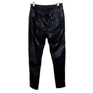 Faux‎ Leather Pants Size Large Zippers And Tie Closure Cute , Sexy, Goth , Punk